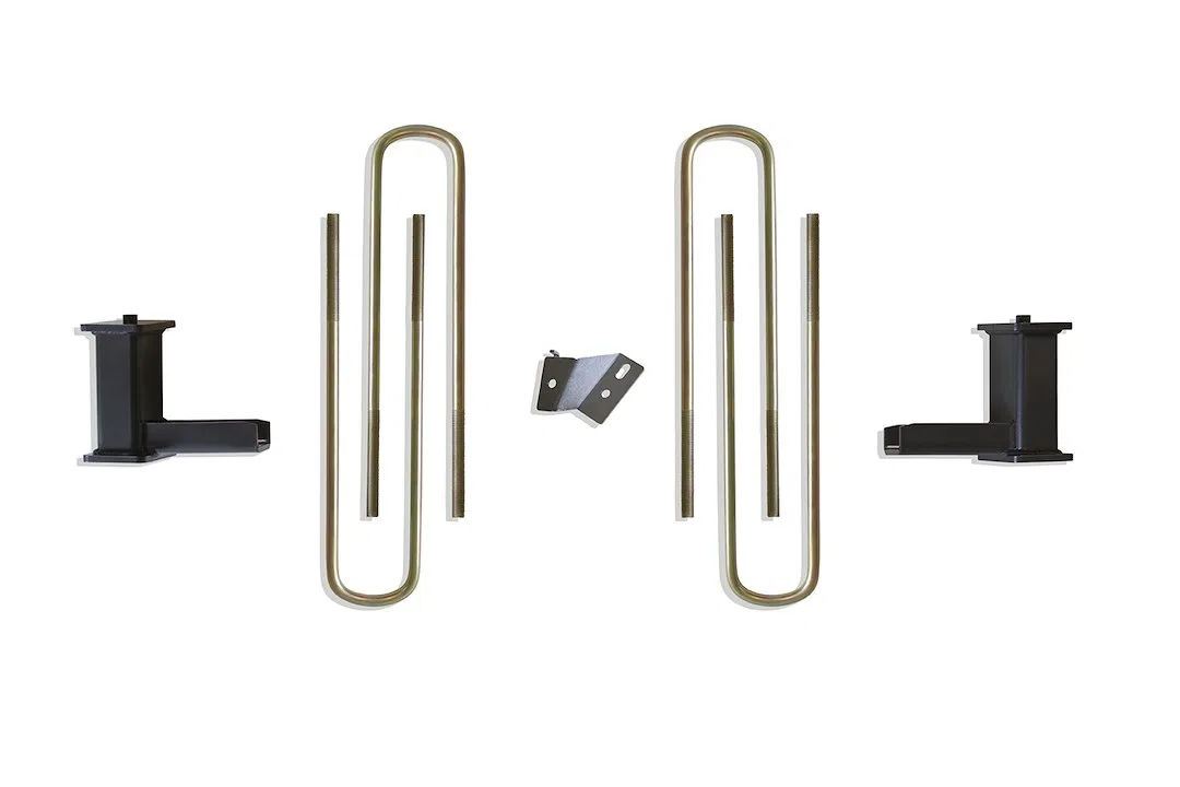 903360 – MAXTRAC Leaf Spring Block Kit, 6 Inch Block Height Cast Iron With 2 Blocks/ 4 U Bolts